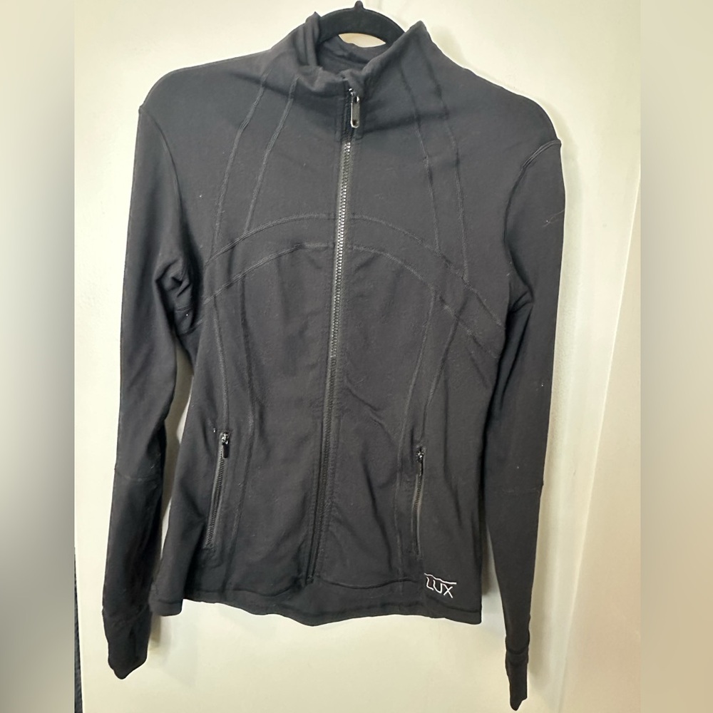 Lux Black Utility Jacket with High Collar and Full-Length Zipper